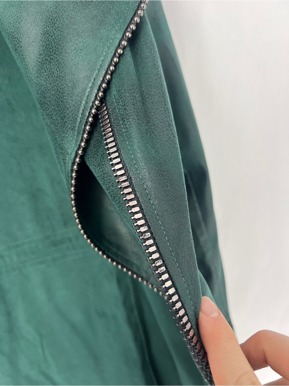 INSIGHT Forest Green Faux Leather Moto blazer - Picture 6 of 14
